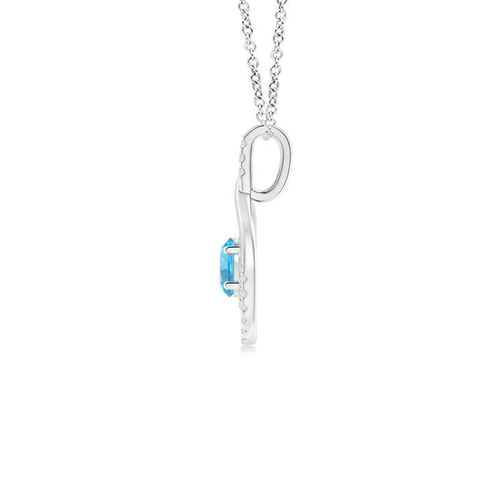 AA - Swiss Blue Topaz / 0.8 CT / 14 KT White Gold