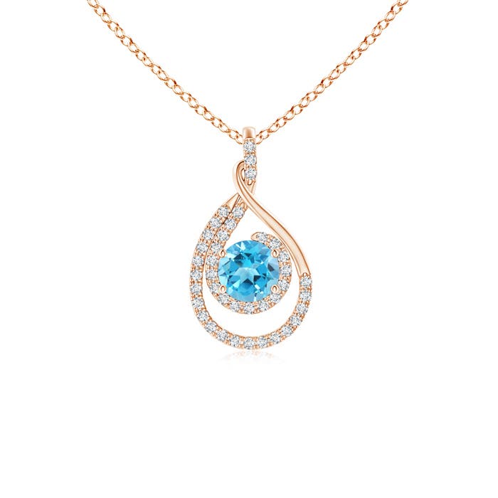 AAA - Swiss Blue Topaz / 0.8 CT / 14 KT Rose Gold