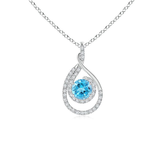 AAA - Swiss Blue Topaz / 0.8 CT / 14 KT White Gold