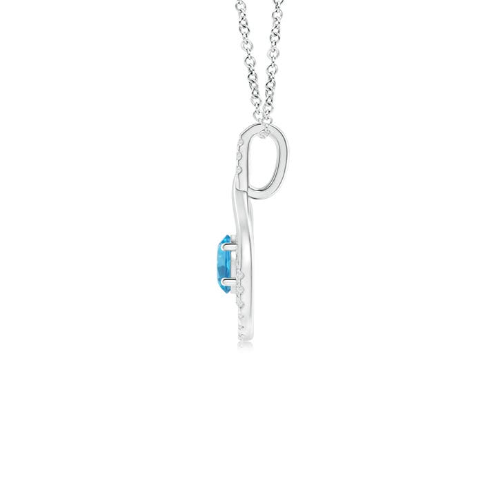 AAA - Swiss Blue Topaz / 0.8 CT / 14 KT White Gold