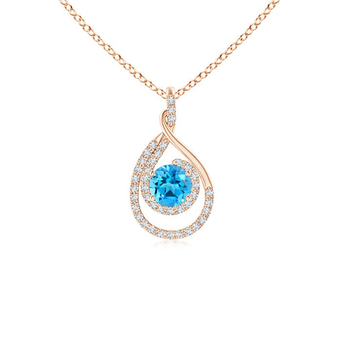 AAAA - Swiss Blue Topaz / 0.8 CT / 14 KT Rose Gold