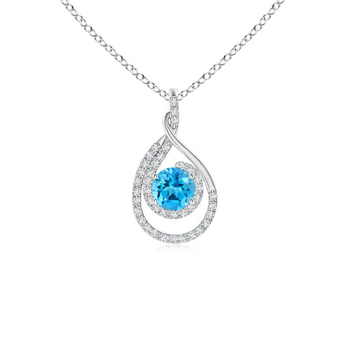 AAAA - Swiss Blue Topaz / 0.8 CT / 14 KT White Gold