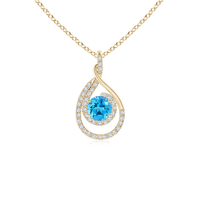 AAAA - Swiss Blue Topaz / 0.8 CT / 14 KT Yellow Gold