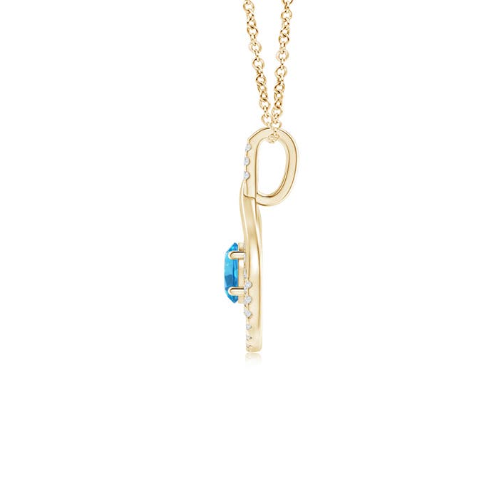 AAAA - Swiss Blue Topaz / 0.8 CT / 14 KT Yellow Gold