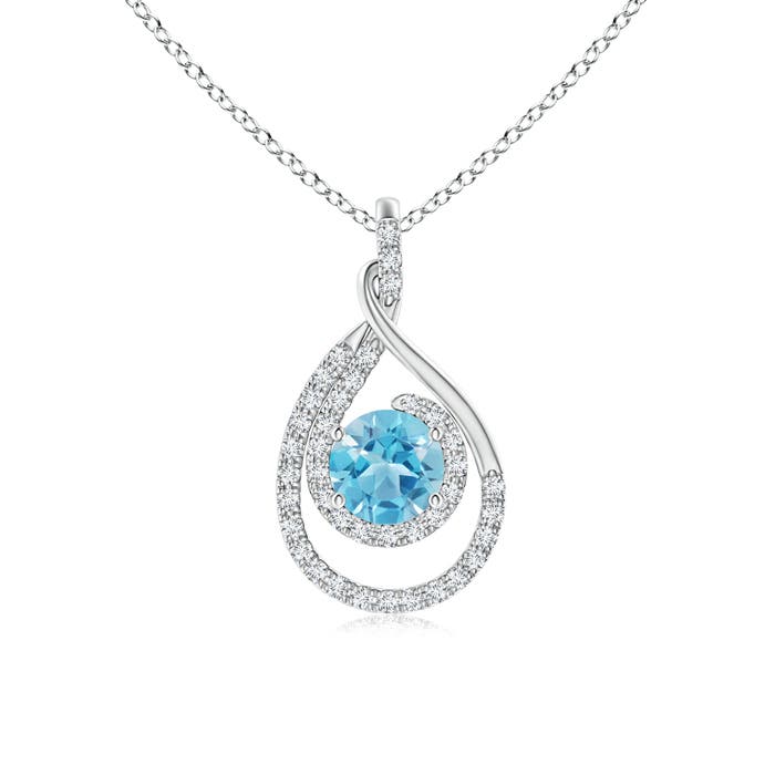 AA - Swiss Blue Topaz / 1.27 CT / 14 KT White Gold