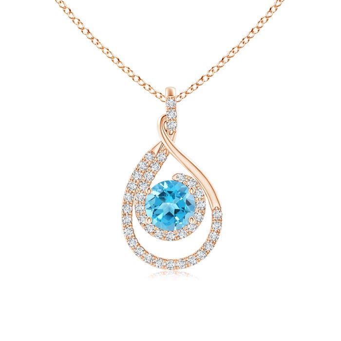 AAA - Swiss Blue Topaz / 1.27 CT / 14 KT Rose Gold