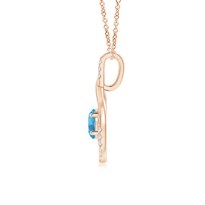 AAA - Swiss Blue Topaz / 1.27 CT / 14 KT Rose Gold