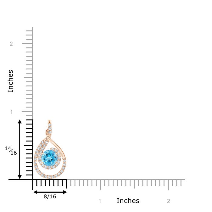 AAA - Swiss Blue Topaz / 1.27 CT / 14 KT Rose Gold