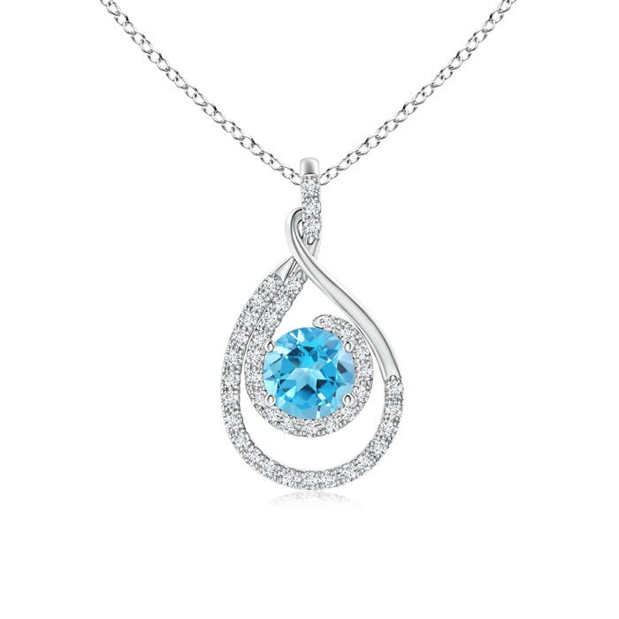 AAA - Swiss Blue Topaz / 1.27 CT / 14 KT White Gold