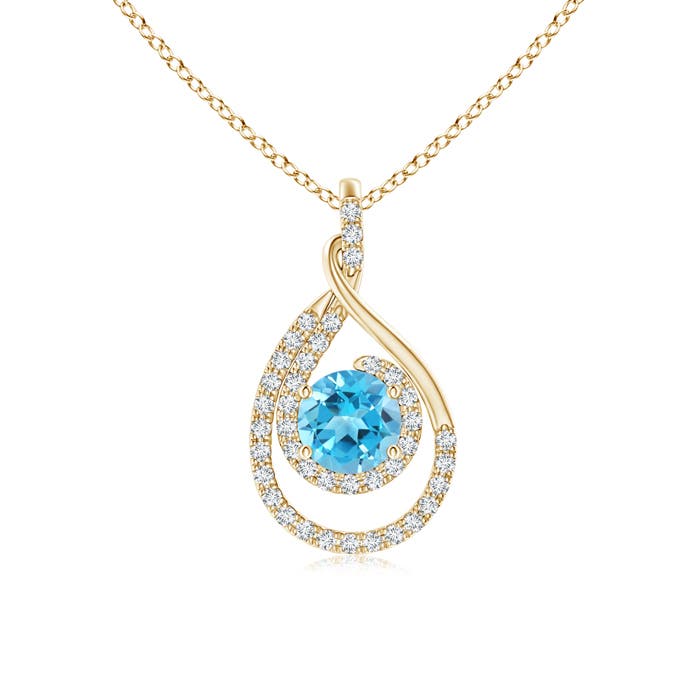 AAA - Swiss Blue Topaz / 1.27 CT / 14 KT Yellow Gold