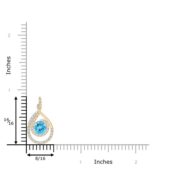 AAA - Swiss Blue Topaz / 1.27 CT / 14 KT Yellow Gold