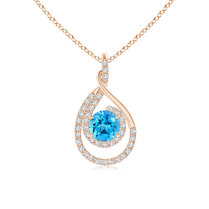 AAAA - Swiss Blue Topaz / 1.27 CT / 14 KT Rose Gold