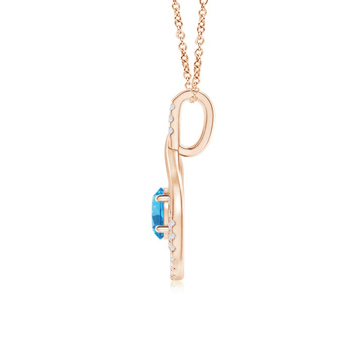 AAAA - Swiss Blue Topaz / 1.27 CT / 14 KT Rose Gold