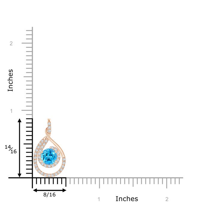 AAAA - Swiss Blue Topaz / 1.27 CT / 14 KT Rose Gold