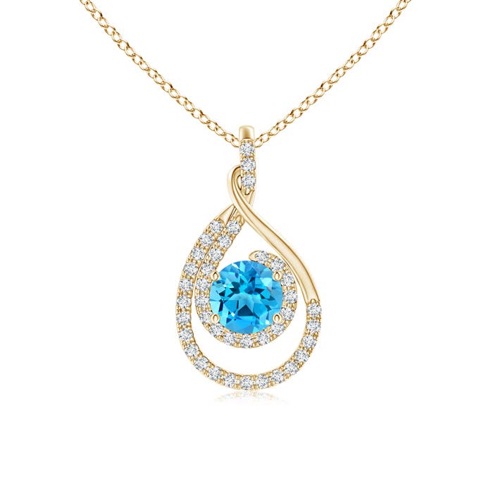 AAAA - Swiss Blue Topaz / 1.27 CT / 14 KT Yellow Gold