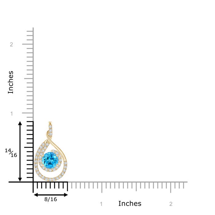 AAAA - Swiss Blue Topaz / 1.27 CT / 14 KT Yellow Gold