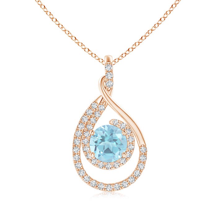 A - Swiss Blue Topaz / 1.98 CT / 14 KT Rose Gold