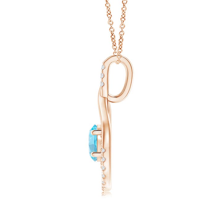 A - Swiss Blue Topaz / 1.98 CT / 14 KT Rose Gold