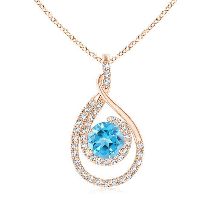 AAA - Swiss Blue Topaz / 1.98 CT / 14 KT Rose Gold