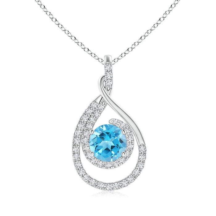 AAA - Swiss Blue Topaz / 1.98 CT / 14 KT White Gold