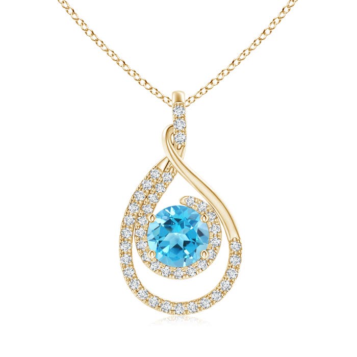 AAA - Swiss Blue Topaz / 1.98 CT / 14 KT Yellow Gold