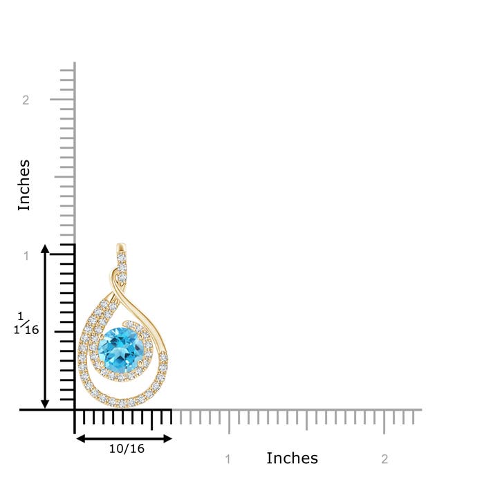 AAA - Swiss Blue Topaz / 1.98 CT / 14 KT Yellow Gold