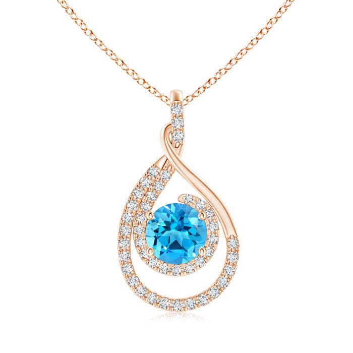 AAAA - Swiss Blue Topaz / 1.98 CT / 14 KT Rose Gold