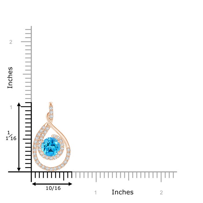 AAAA - Swiss Blue Topaz / 1.98 CT / 14 KT Rose Gold