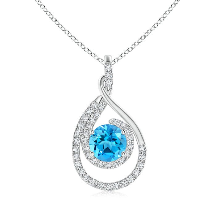 AAAA - Swiss Blue Topaz / 1.98 CT / 14 KT White Gold