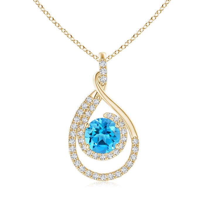 AAAA - Swiss Blue Topaz / 1.98 CT / 14 KT Yellow Gold