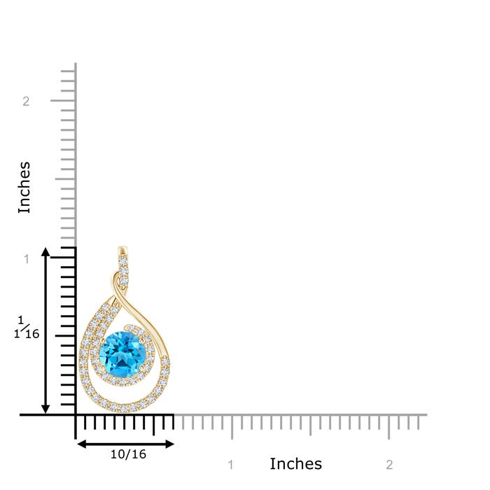 AAAA - Swiss Blue Topaz / 1.98 CT / 14 KT Yellow Gold