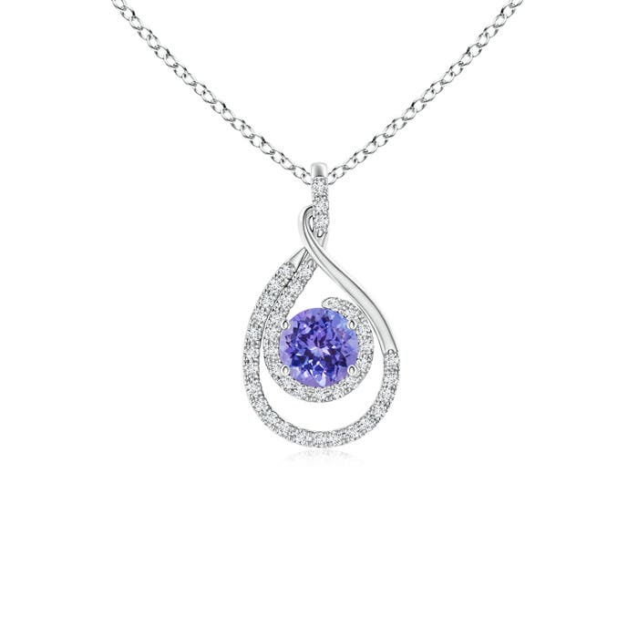 AAA - Tanzanite / 0.7 CT / 14 KT White Gold