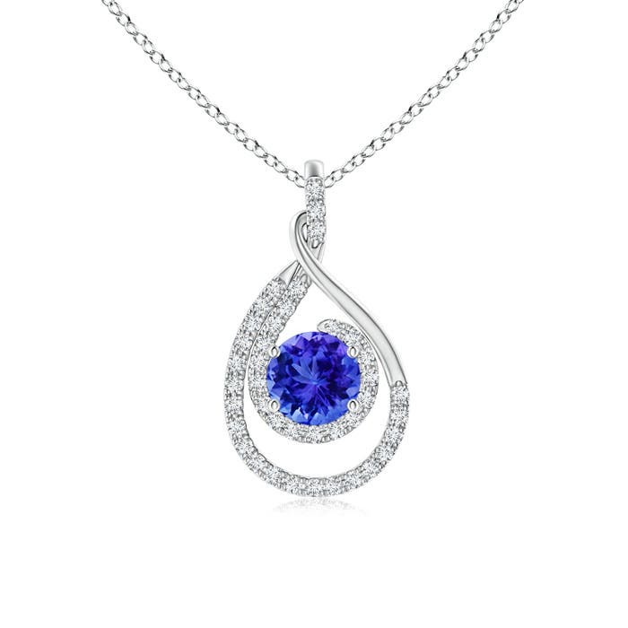 AAA - Tanzanite / 1.22 CT / 14 KT White Gold