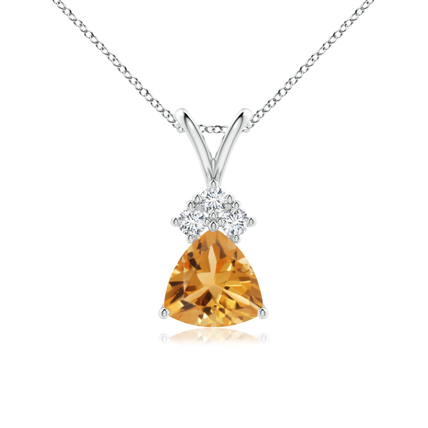 A - Citrine / 0.66 CT / 14 KT White Gold