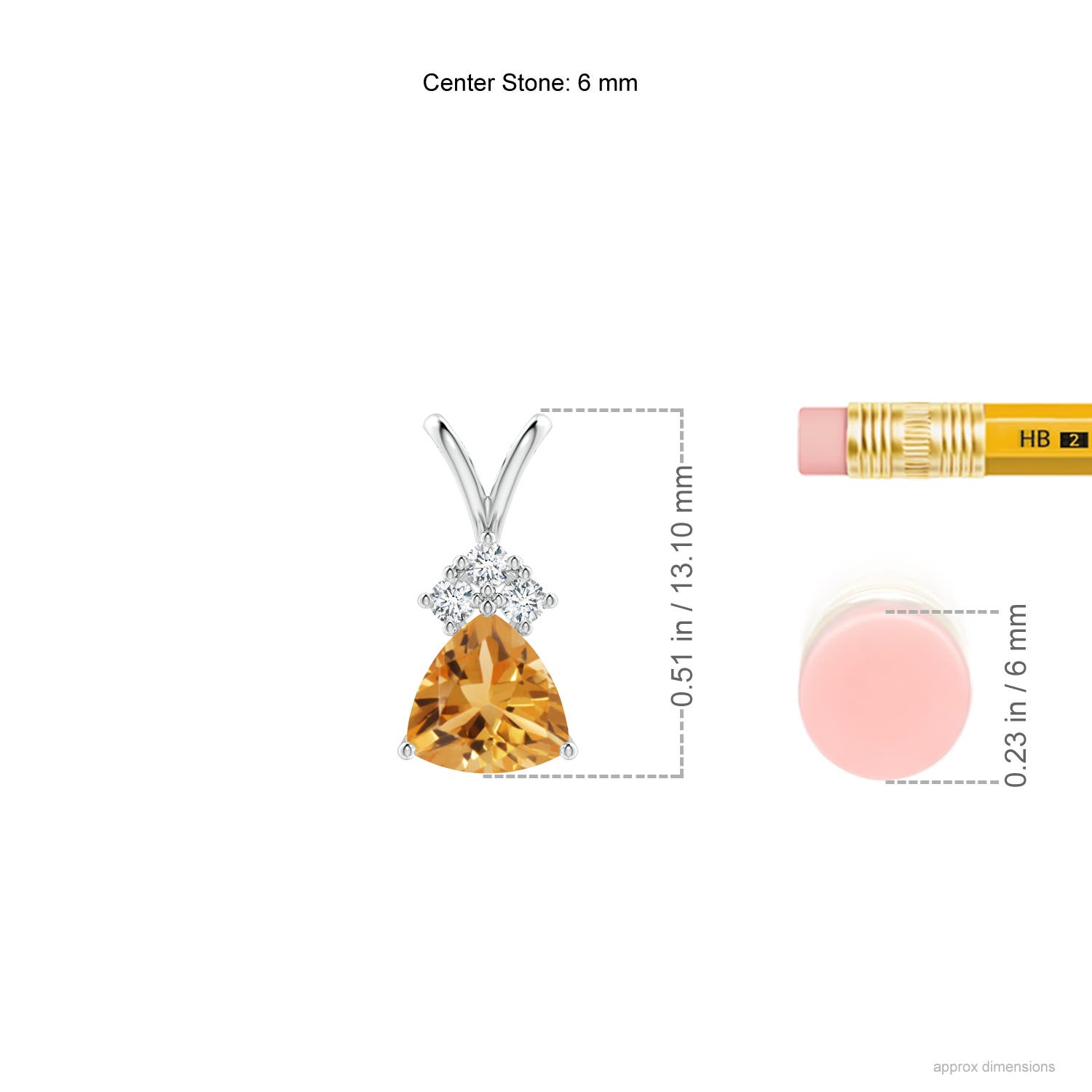 A - Citrine / 0.66 CT / 14 KT White Gold