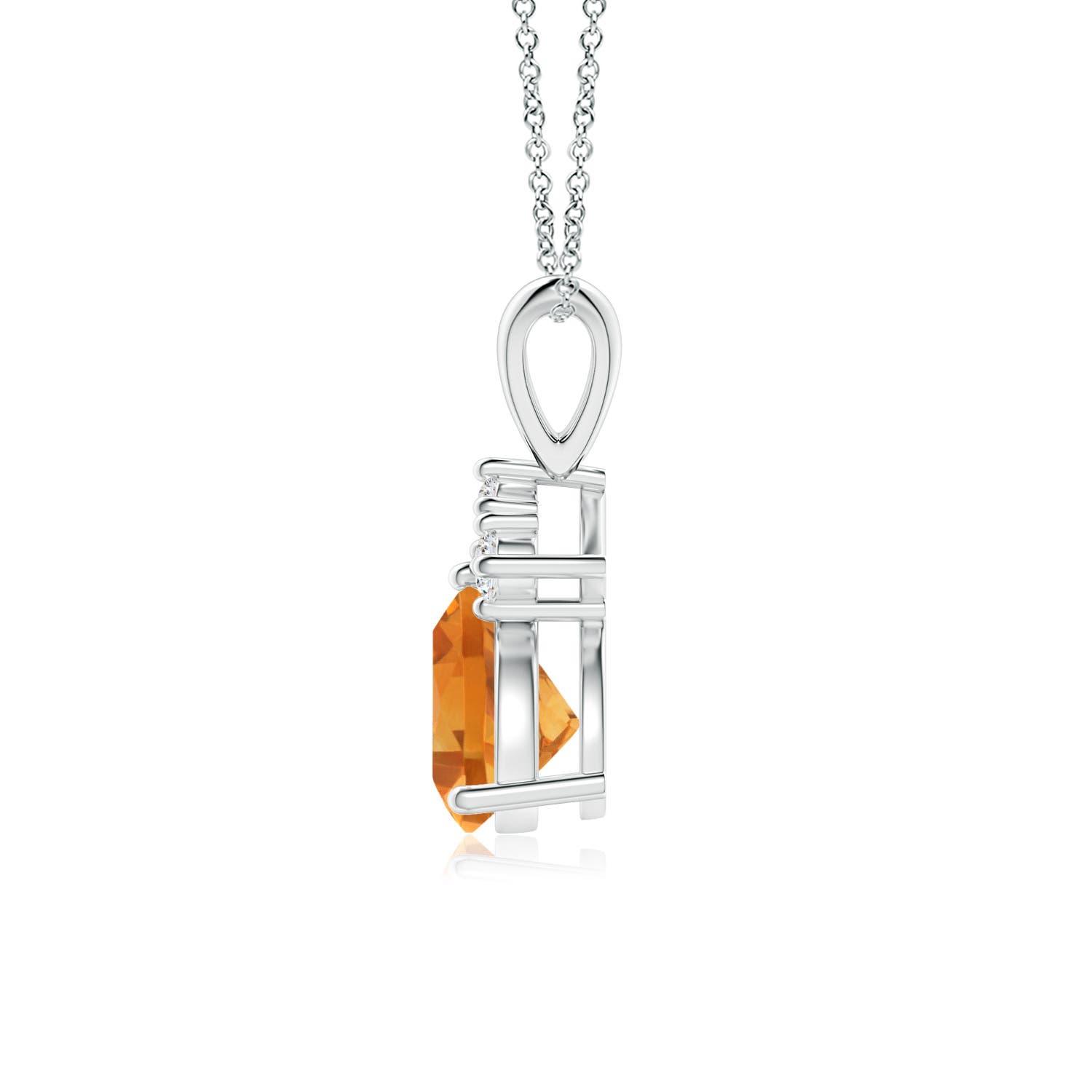 AA - Citrine / 0.66 CT / 14 KT White Gold