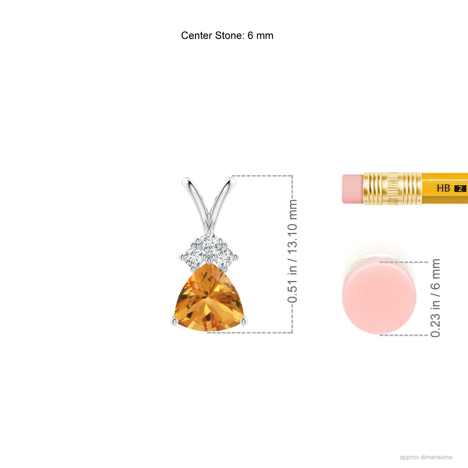 AA - Citrine / 0.66 CT / 14 KT White Gold