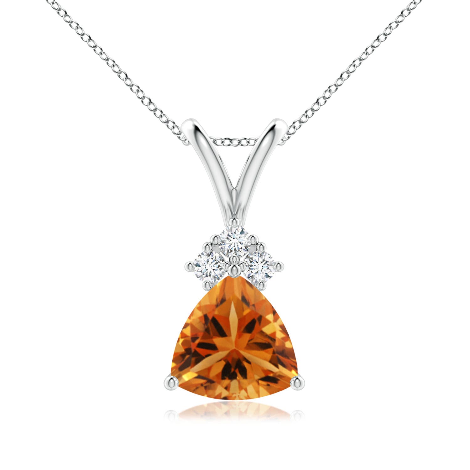 AAA - Citrine / 1 CT / 14 KT White Gold