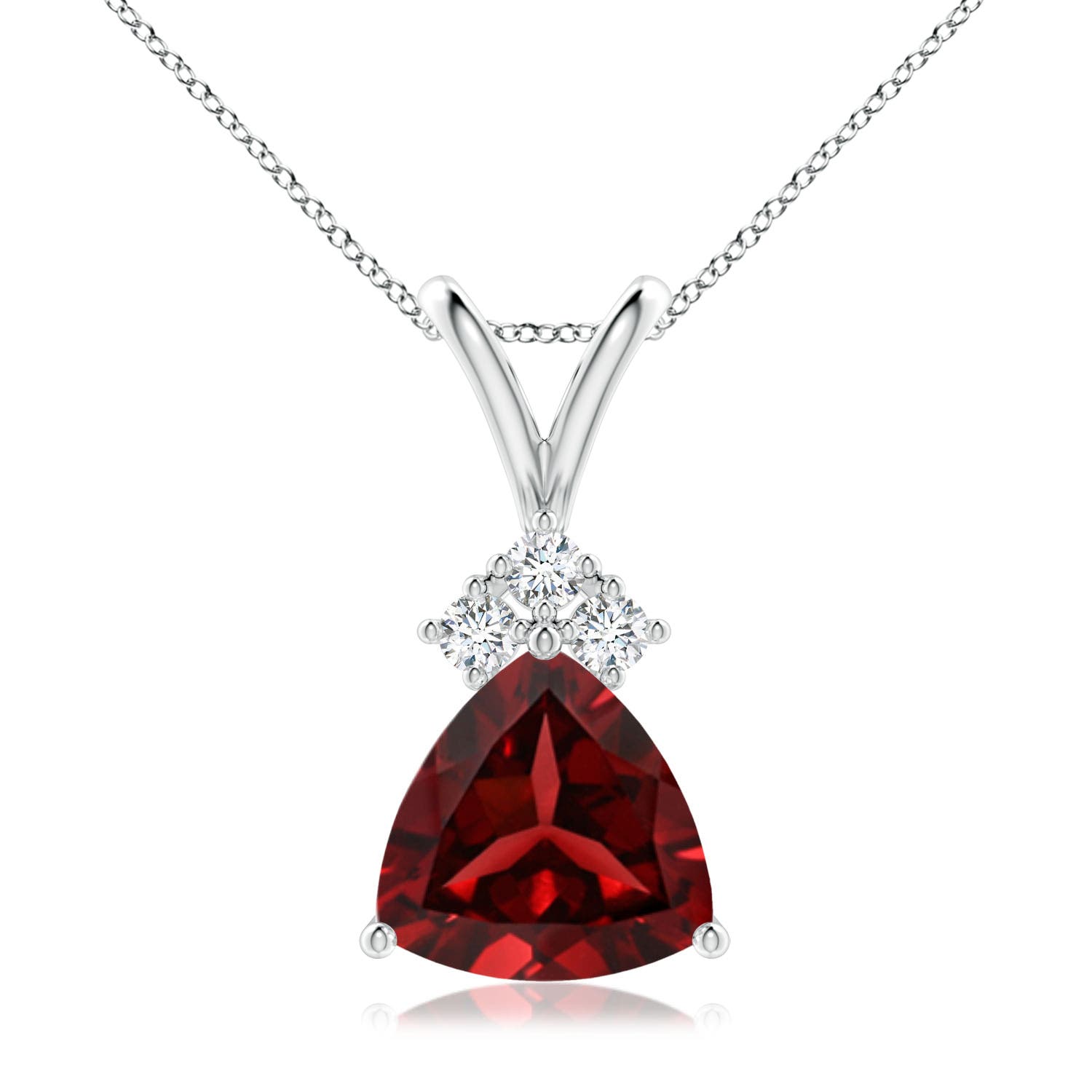 AAAA - Garnet / 1.99 CT / 14 KT White Gold