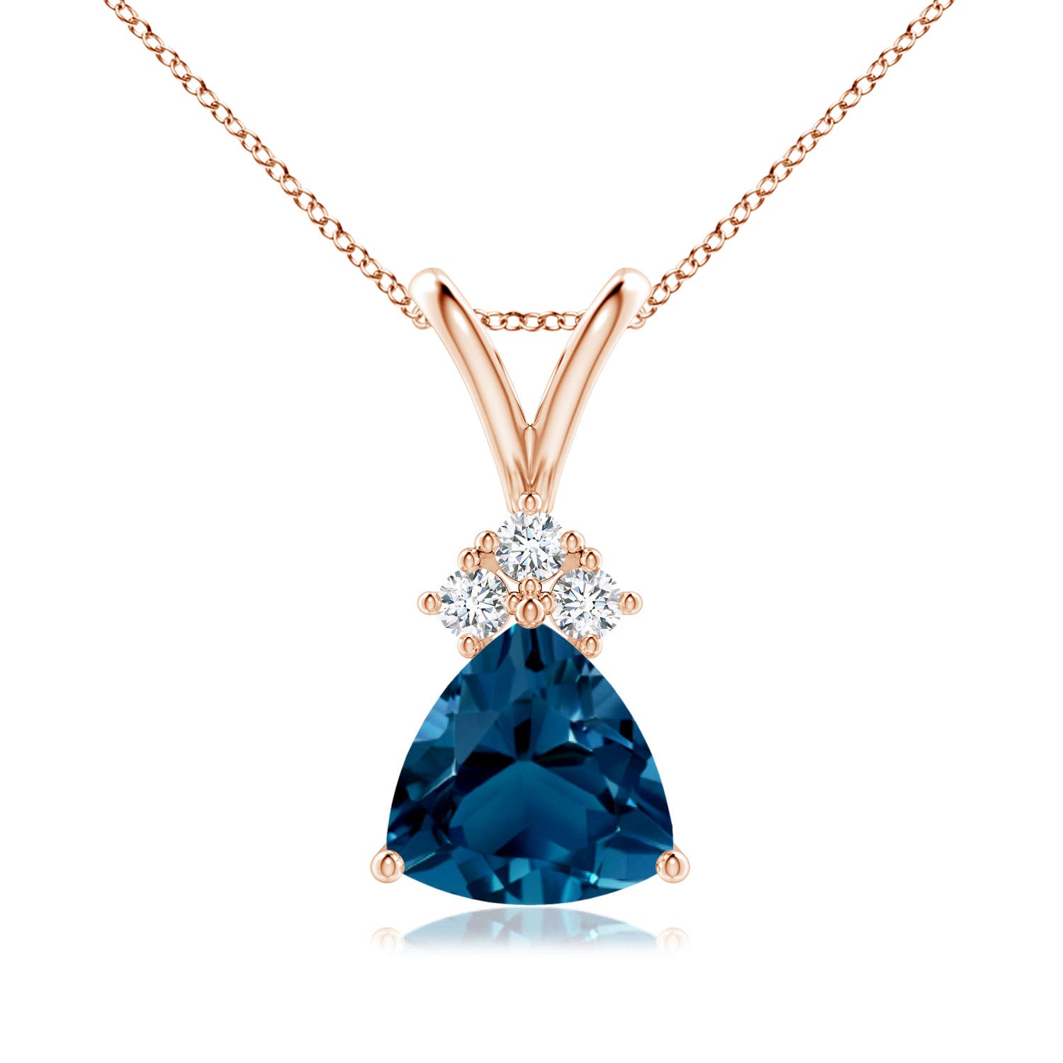 AAAA - London Blue Topaz / 1.38 CT / 14 KT Rose Gold