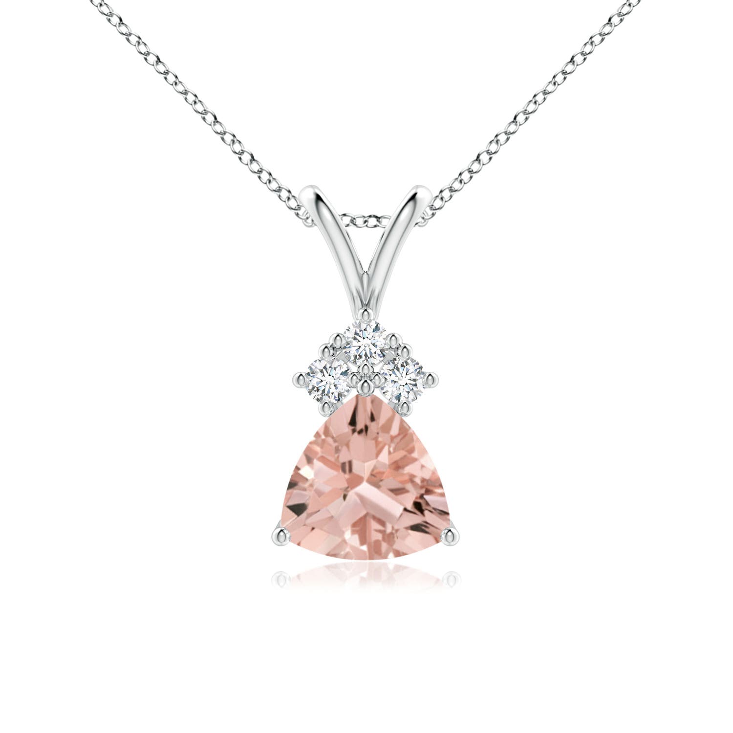 AAAA - Morganite / 0.66 CT / 14 KT White Gold