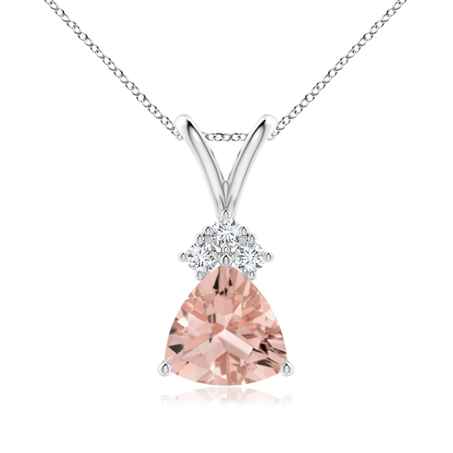 AAAA - Morganite / 0.98 CT / 14 KT White Gold