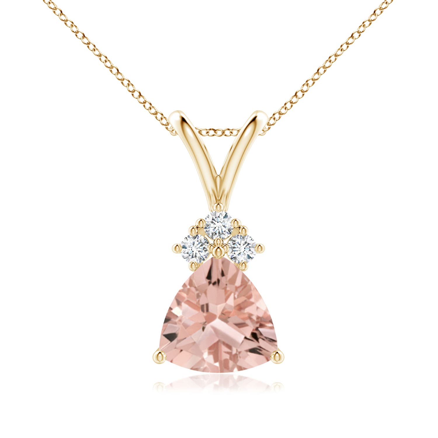 AAAA - Morganite / 0.98 CT / 14 KT Yellow Gold