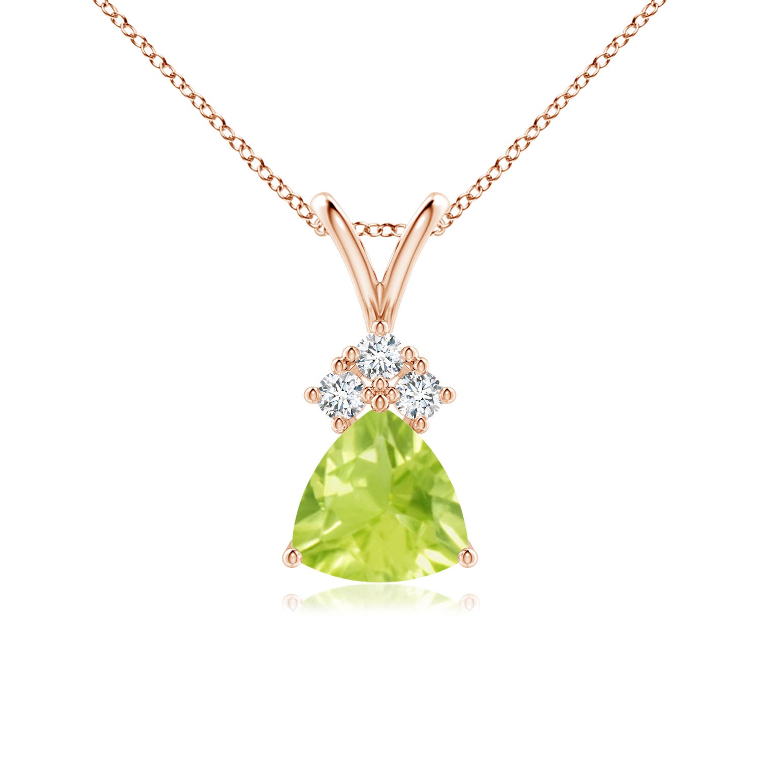 A - Peridot / 0.76 CT / 14 KT Rose Gold