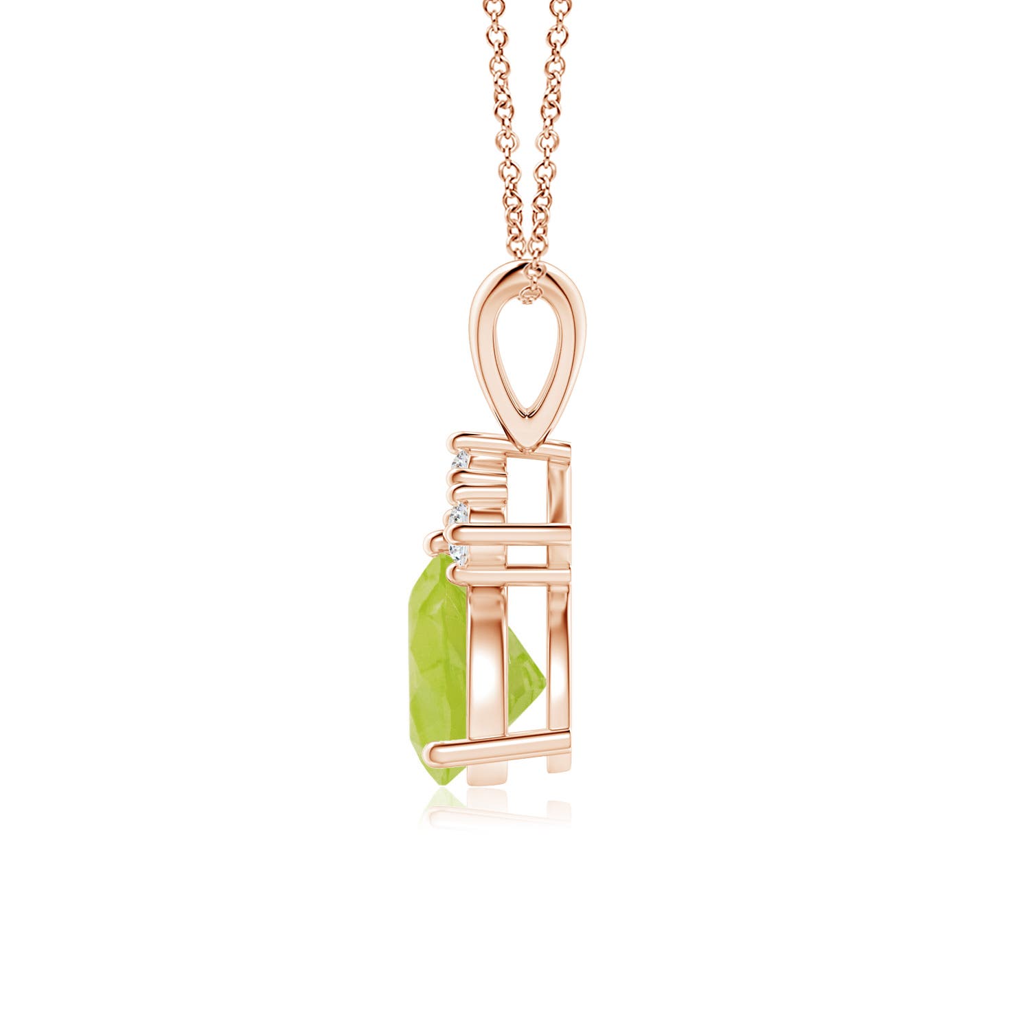 A - Peridot / 0.76 CT / 14 KT Rose Gold