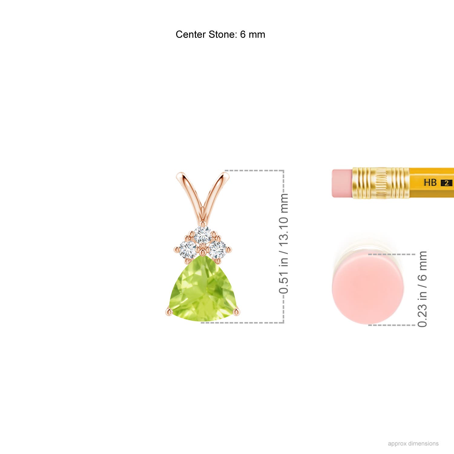 A - Peridot / 0.76 CT / 14 KT Rose Gold