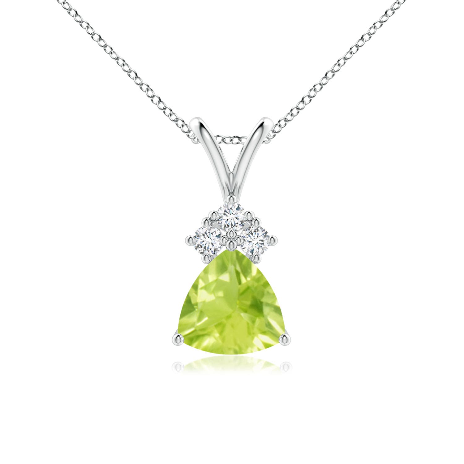 A - Peridot / 0.76 CT / 14 KT White Gold