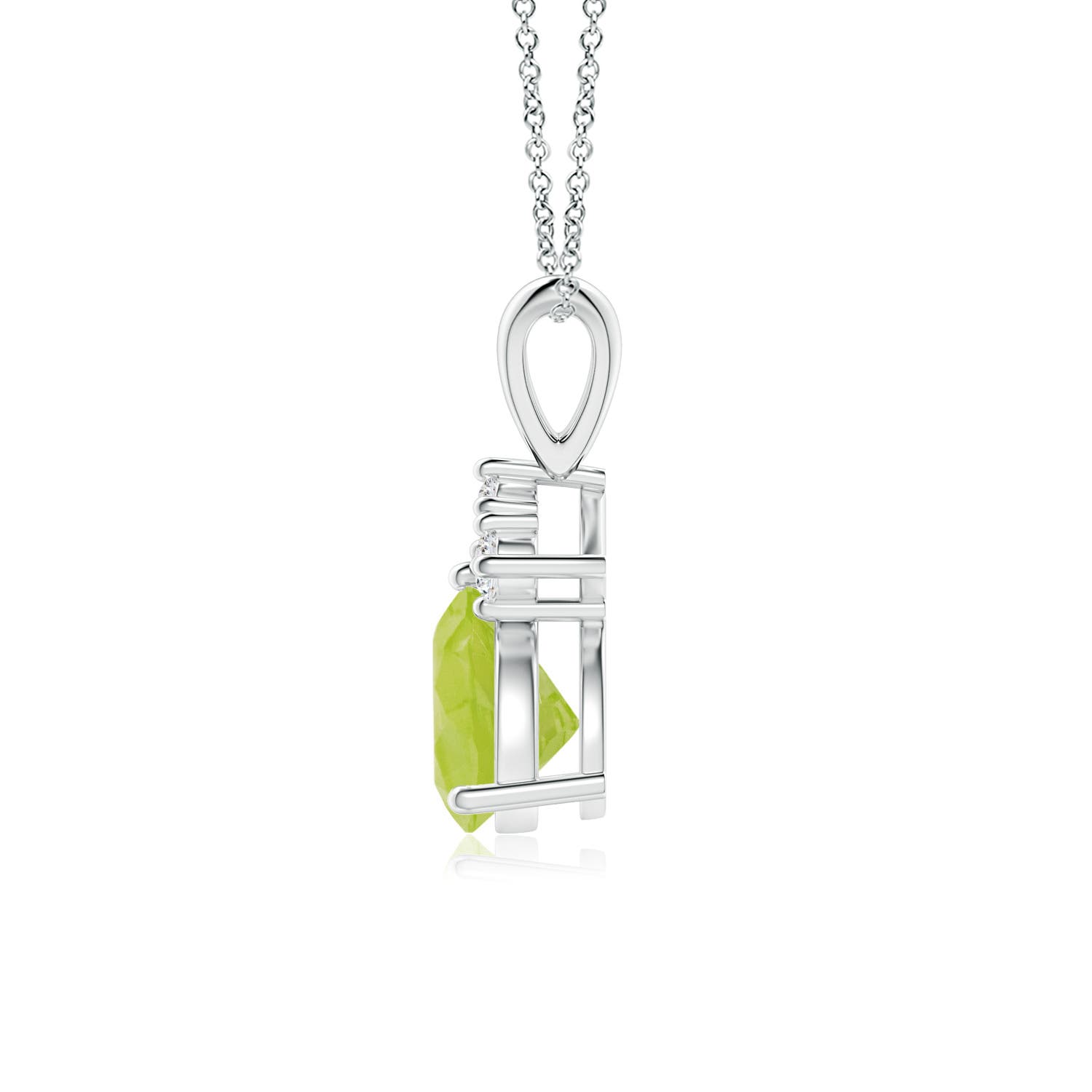 A - Peridot / 0.76 CT / 14 KT White Gold