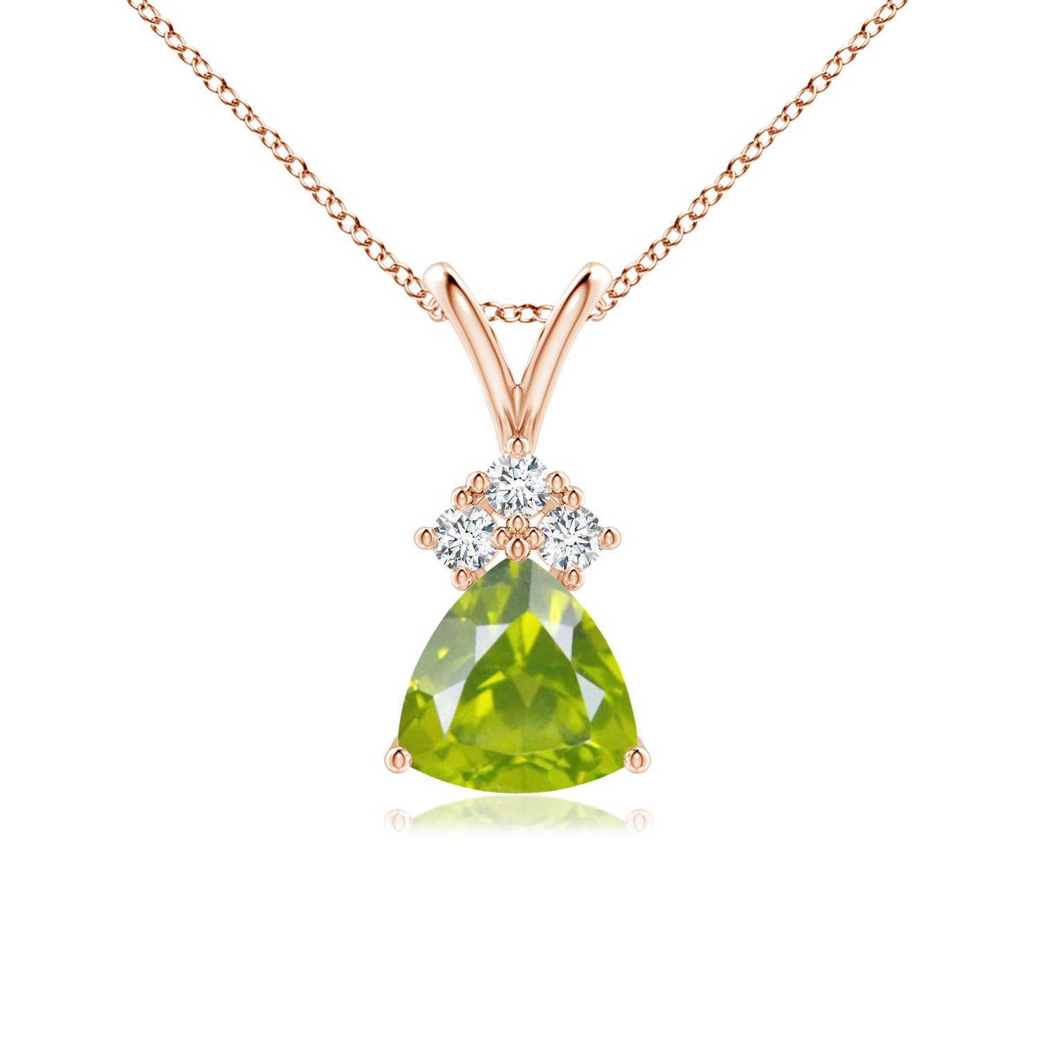 AA - Peridot / 0.76 CT / 14 KT Rose Gold