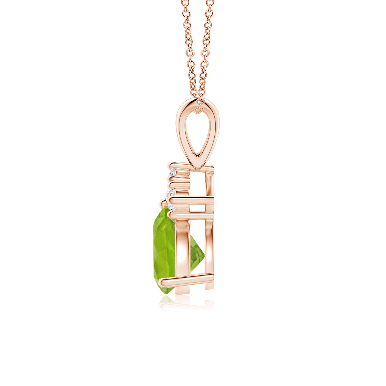 AA - Peridot / 0.76 CT / 14 KT Rose Gold